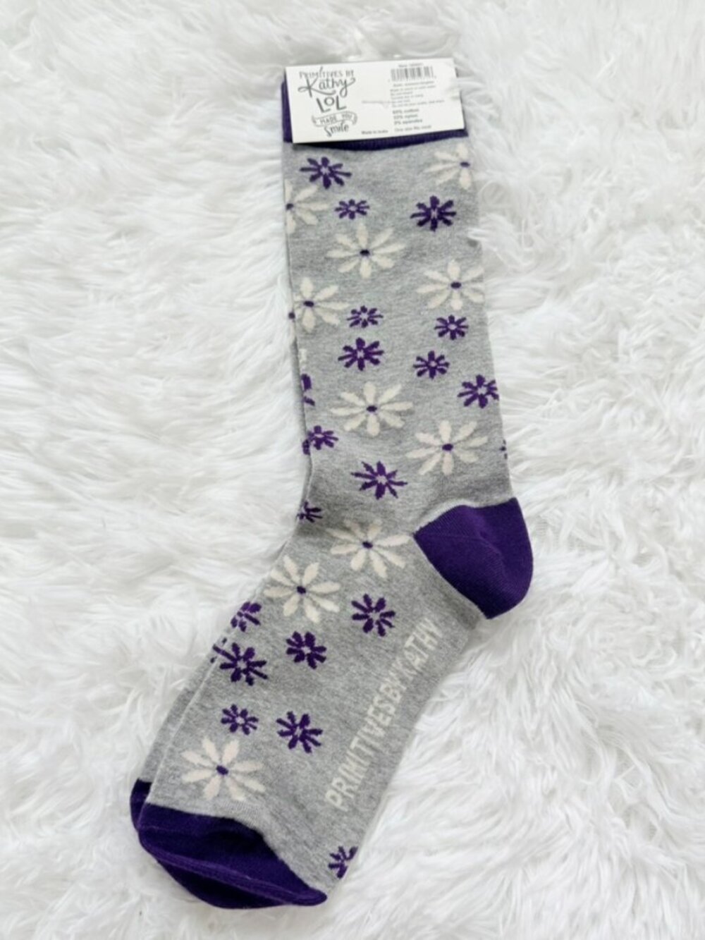 NWT Novelty Daughter Gift Socks Purple Floral Women’s One Size - Picture 3 of 6